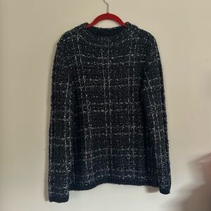 Ann Taylor Factory Charcoal and Ivory Knit Sweater